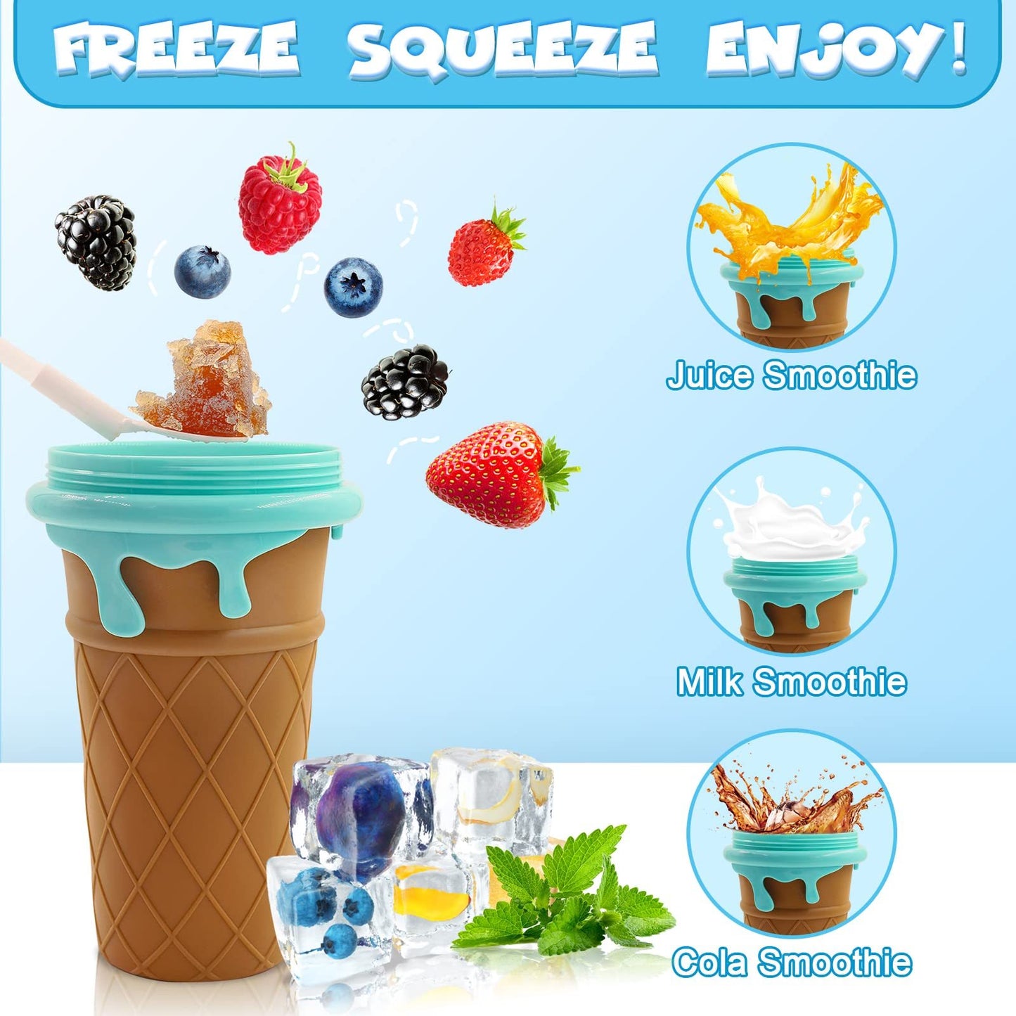 Slushy Cup Summer Squeeze Homemade Juice Water Bottle Quick-Frozen Smoothie